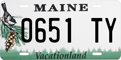 ME license plate 0651TY