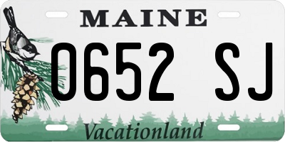 ME license plate 0652SJ