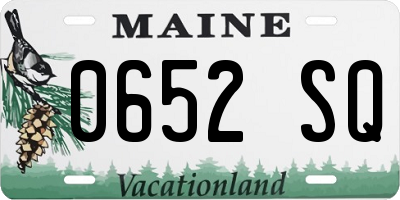 ME license plate 0652SQ