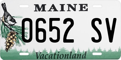 ME license plate 0652SV