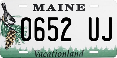ME license plate 0652UJ