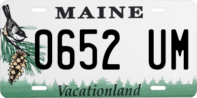 ME license plate 0652UM