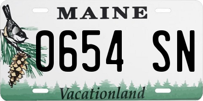 ME license plate 0654SN