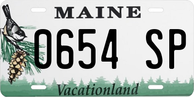 ME license plate 0654SP