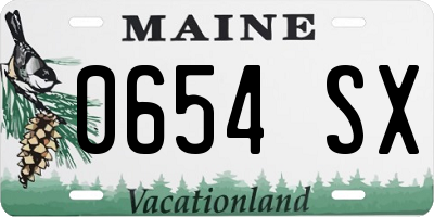 ME license plate 0654SX