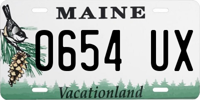 ME license plate 0654UX