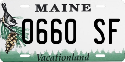 ME license plate 0660SF