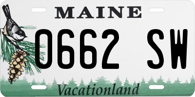 ME license plate 0662SW