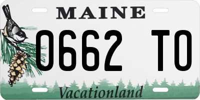 ME license plate 0662TO