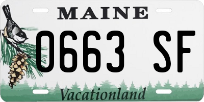 ME license plate 0663SF
