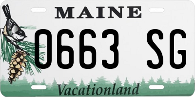 ME license plate 0663SG