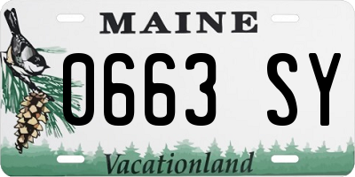 ME license plate 0663SY