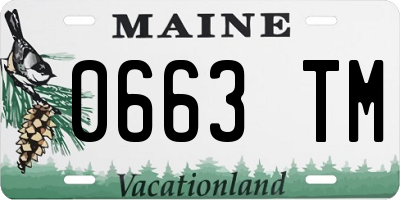 ME license plate 0663TM