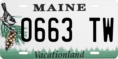 ME license plate 0663TW