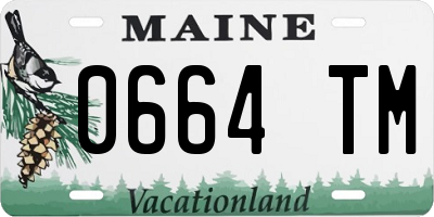ME license plate 0664TM