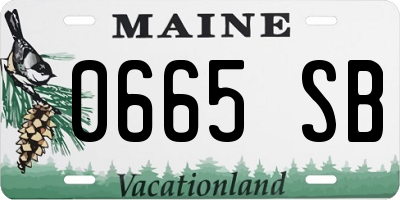 ME license plate 0665SB