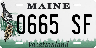 ME license plate 0665SF