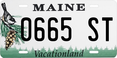 ME license plate 0665ST