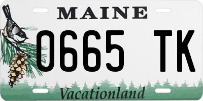 ME license plate 0665TK