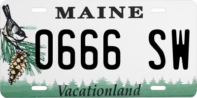ME license plate 0666SW