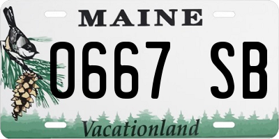 ME license plate 0667SB