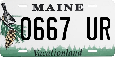 ME license plate 0667UR