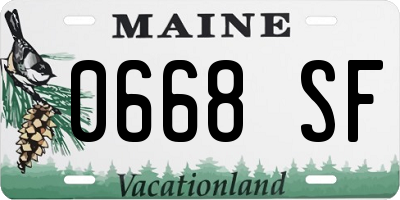 ME license plate 0668SF