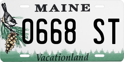 ME license plate 0668ST