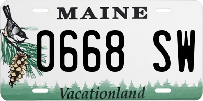 ME license plate 0668SW