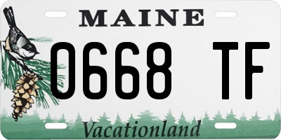ME license plate 0668TF