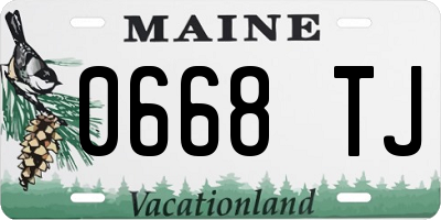 ME license plate 0668TJ