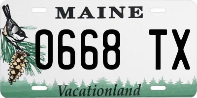 ME license plate 0668TX
