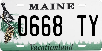 ME license plate 0668TY