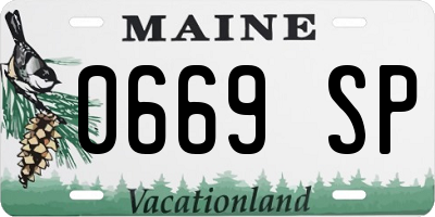 ME license plate 0669SP