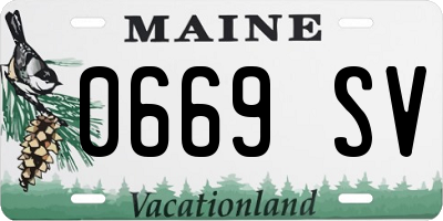 ME license plate 0669SV