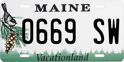 ME license plate 0669SW