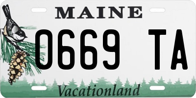 ME license plate 0669TA