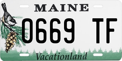 ME license plate 0669TF