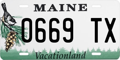 ME license plate 0669TX