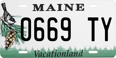 ME license plate 0669TY