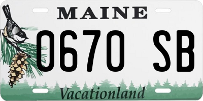 ME license plate 0670SB