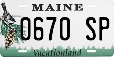 ME license plate 0670SP