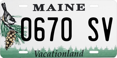 ME license plate 0670SV