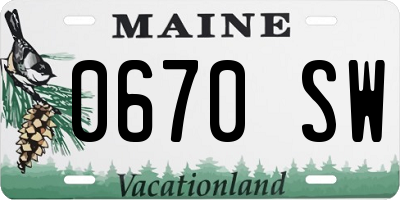 ME license plate 0670SW