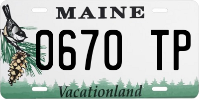 ME license plate 0670TP