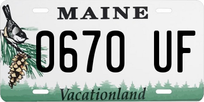 ME license plate 0670UF