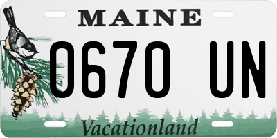 ME license plate 0670UN