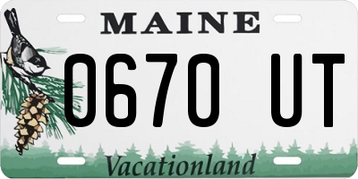 ME license plate 0670UT