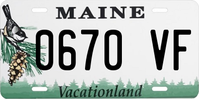 ME license plate 0670VF