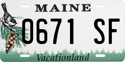 ME license plate 0671SF